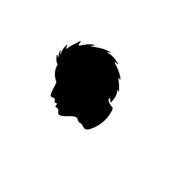 Head icon silhouette. Profile silhouette face.