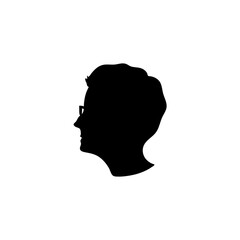 Head icon silhouette. Profile silhouette face.