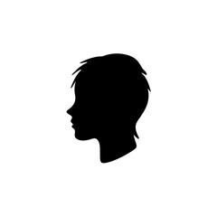Head icon silhouette. Profile silhouette face.