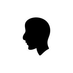 Head icon silhouette. Profile silhouette face.