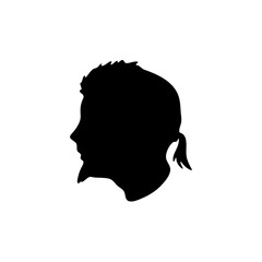 Head icon silhouette. Profile silhouette face.