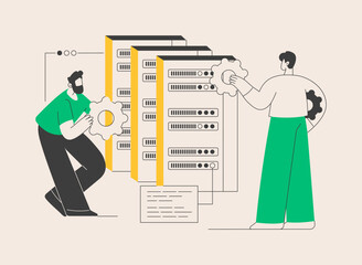 Big data developer abstract concept vector illustration.