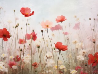 wonderful fairy flowers in a field, high resolution. AI Generative