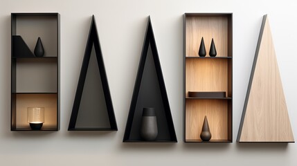 Geometrical cupboard shapes