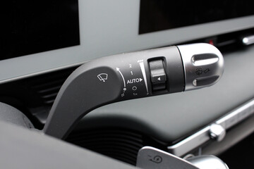 Electric car Wipers switch control isolated. Adjusting speed of screen wipers in Electric car....