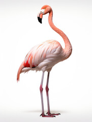 Flamingo Studio Shot Isolated on Clear White Background, Generative AI