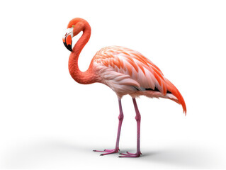 Flamingo Studio Shot Isolated on Clear White Background, Generative AI