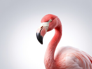 Fototapeta premium Flamingo Studio Shot Isolated on Clear White Background, Generative AI