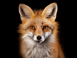 Fototapeta premium Fox Studio Shot Isolated on Clear Black Background, Generative AI