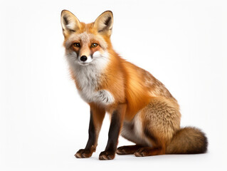 Fototapeta premium Fox Studio Shot Isolated on Clear White Background, Generative AI