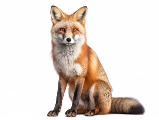 Fox Studio Shot Isolated on Clear White Background, Generative AI