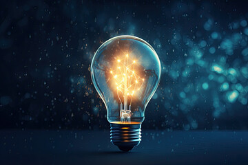 Light bulb that has a filament shaped like a brain.  Conceptual illustration for ideas, creativity, innovation, invention, inspiration, imagination 