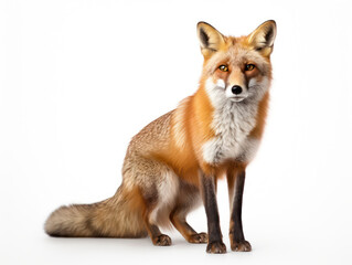 Fototapeta premium Fox Studio Shot Isolated on Clear White Background, Generative AI