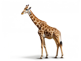 Giraffe Studio Shot Isolated on Clear White Background, Generative AI