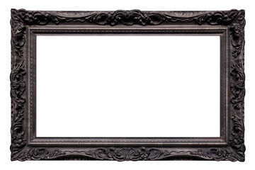 Black wooden rectangular frame cut out