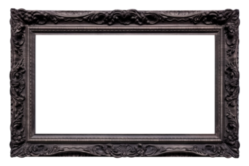 Black wooden rectangular frame cut out