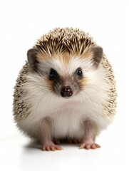 Hedgehog Studio Shot Isolated on Clear White Background, Generative AI