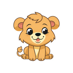 Obraz premium ai generated, layered, no background, baby lion, lion cub for baby shower, invitation and other projects, png file
