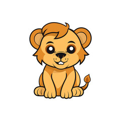 Obraz premium ai generated, layered, no background, baby lion, lion cub for baby shower, invitation and other projects, png file