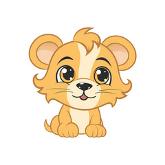 Fototapeta premium ai generated, layered, no background, baby lion, lion cub for baby shower, invitation and other projects, png file
