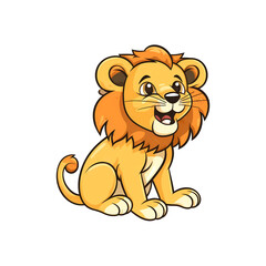 ai generated, layered, no background, baby lion, lion cub for baby shower, invitation and other projects, png file