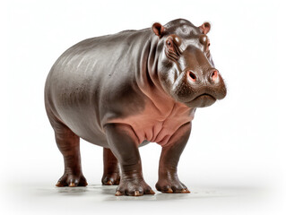 Hippo Studio Shot Isolated on Clear White Background, Generative AI