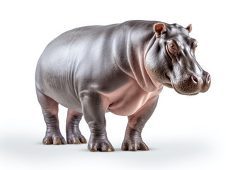 Hippo Studio Shot Isolated on Clear White Background, Generative AI