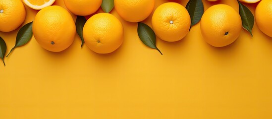 From a top view perspective, the vibrant yellow color of the ripe orange fruit instantly catches...