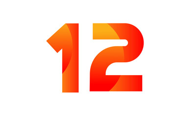 Red Orange Number Modern Fresh Logo