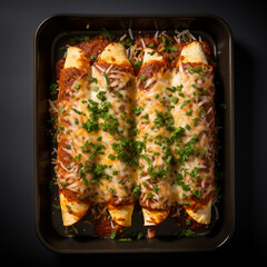 enchiladas isolated on white background, AI Generative.