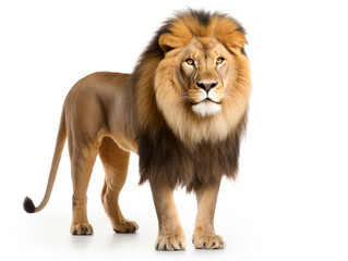 Obraz premium Lion Studio Shot Isolated on Clear White Background, Generative AI