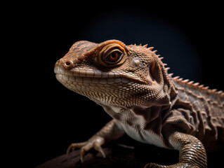 Obraz premium Lizard Studio Shot Isolated on Clear Black Background, Generative AI
