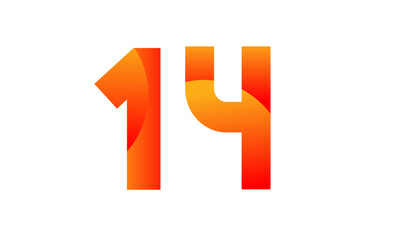 Red Orange Number Modern Fresh Logo