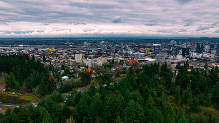 Downtown Portland Oregon on a Cloudy Day