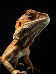 Obraz premium Lizard Studio Shot Isolated on Clear Black Background, Generative AI