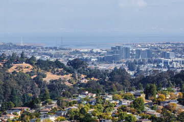Valley Homes panoramic view in Belmont, San Mateo County, California