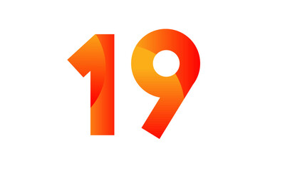 Red Orange Number Modern Fresh Logo