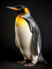 Fototapeta premium Penguin Studio Shot Isolated on Clear Black Background, Generative AI