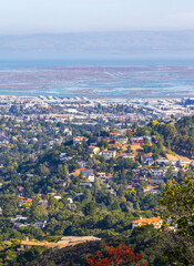 Fototapeta premium Valley Homes panoramic view in Belmont, San Mateo County, California
