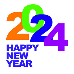 2024 happy new year unit post template icon vector illustration eps