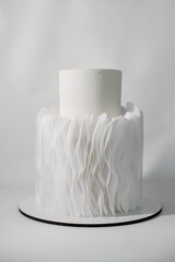 white wedding cake. cream dessert