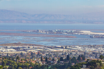 Valley Homes panoramic view in Belmont, San Mateo County, California