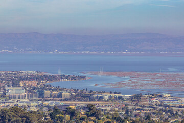 Valley Homes panoramic view in Belmont, San Mateo County, California