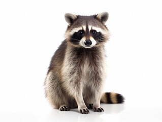 Fototapeta premium Raccoon Studio Shot Isolated on Clear White Background, Generative AI