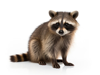 Fototapeta premium Raccoon Studio Shot Isolated on Clear White Background, Generative AI