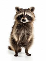 Fototapeta premium Raccoon Studio Shot Isolated on Clear White Background, Generative AI