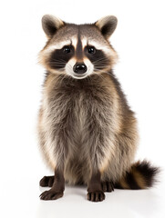 Raccoon Studio Shot Isolated on Clear White Background, Generative AI