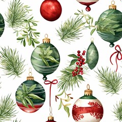 christmas ornaments themed seamless texture