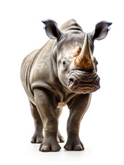 Fototapeta premium Rhino Studio Shot Isolated on Clear White Background, Generative AI