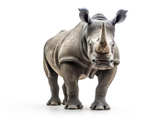 Obraz premium Rhino Studio Shot Isolated on Clear White Background, Generative AI